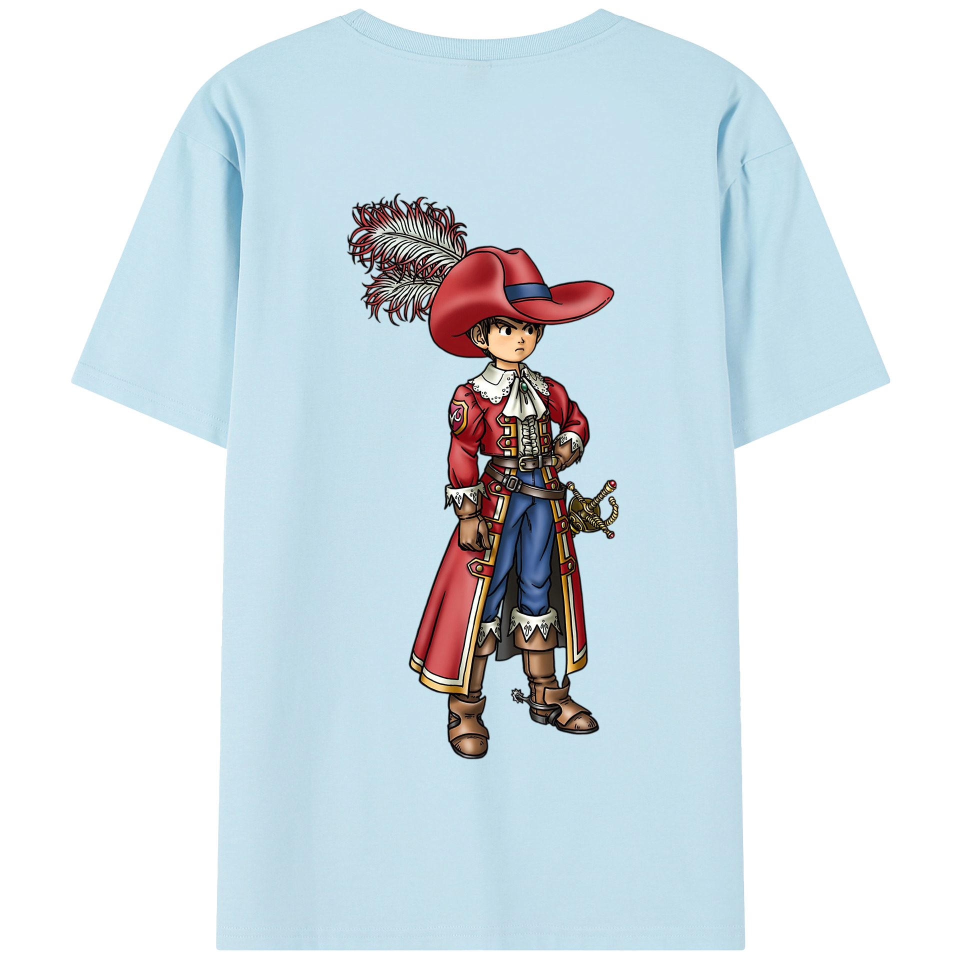 （画像用） ドラゴンクエスト Doragon Kuesuto Dragon Quest 綿100％半袖Tシャツ（背面プリント）